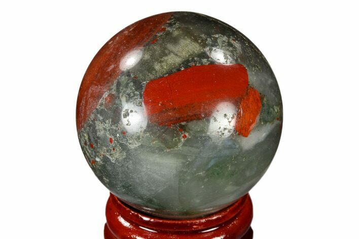 Polished Bloodstone (Heliotrope) Sphere #116180